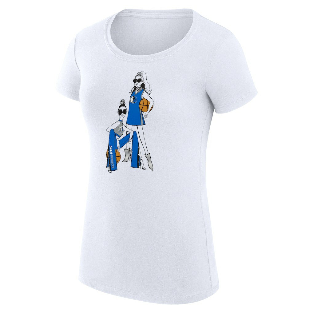 Dallas Mavericks G-III 4Her by Carl Banks Women's Super-Slim Fit Lightweight Basketball Girls T-Shirt sale - White on sale