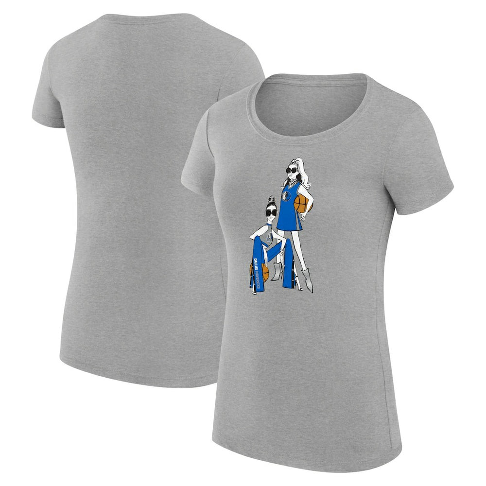 Dallas Mavericks G-III 4Her by Carl Banks Women's Super-Slim Fit Lightweight Basketball Girls T-Shirt sale - Heather Gray shop