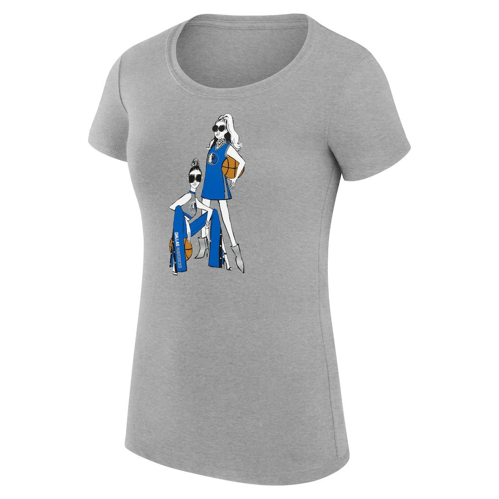 Dallas Mavericks G-III 4Her by Carl Banks Women's Super-Slim Fit Lightweight Basketball Girls T-Shirt sale - Heather Gray shop