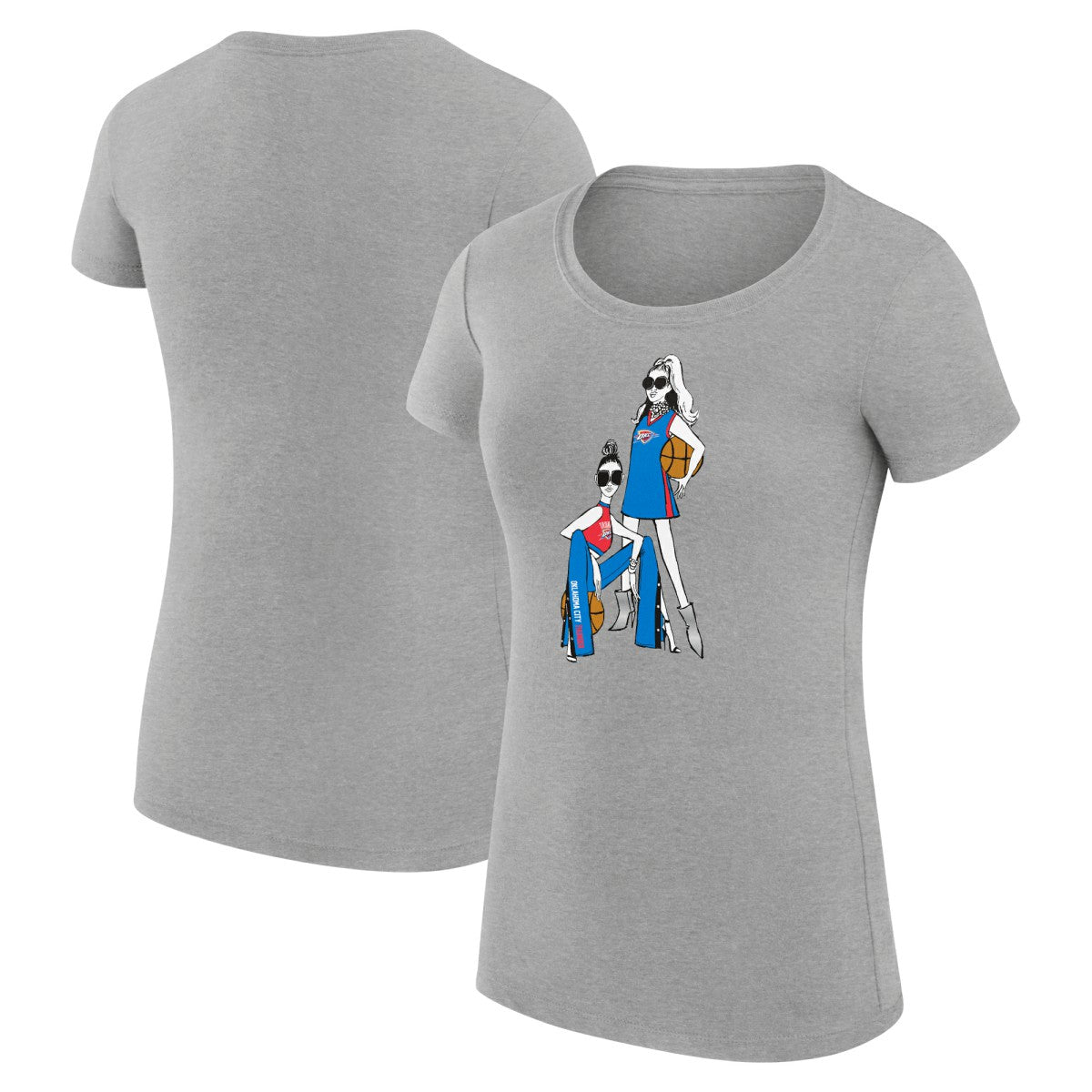 Oklahoma City Thunder G-III 4Her by Carl Banks Women's Super-Slim Fit Lightweight Basketball Girls T-Shirt - Heather Gray on sale