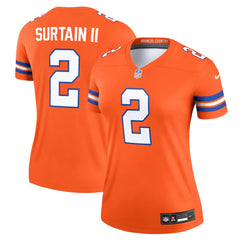 Patrick Surtain II Denver Broncos Women's Alternate Legend Player Performance Top - Mile High Collection 1977 Throwback Orange | Nike online