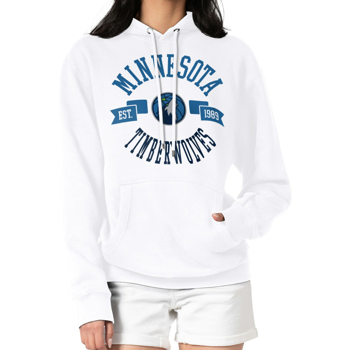 Minnesota Timberwolves G-III 4Her by Carl Banks Women's City Pullover Hoodie - White on sale