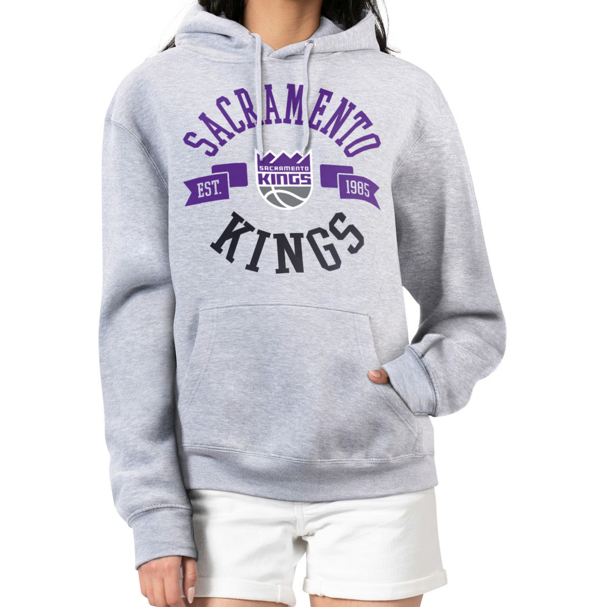 Sacramento Kings G-III 4Her by Carl Banks Women's City Pullover Hoodie - Heather Gray sale
