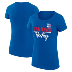 New York Rangers G-III 4Her by Carl Banks Women's Super-Slim Fit Lightweight Team Sport T-Shirt Blue