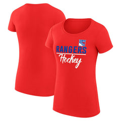 New York Rangers G-III 4Her by Carl Banks Women's Super-Slim Fit Lightweight Team Sport T-Shirt Red