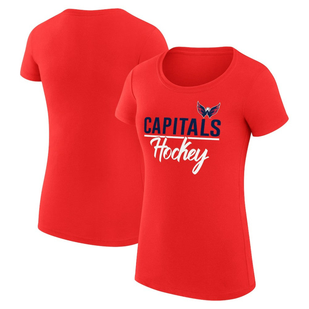 Washington Capitals G-III 4Her by Carl Banks Women's Super-Slim Fit Lightweight Team Sport T-Shirt Red