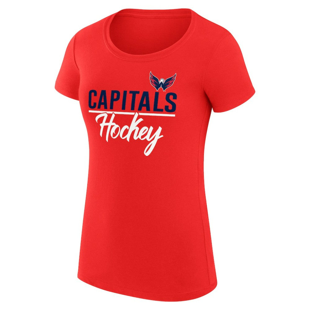 Washington Capitals G-III 4Her by Carl Banks Women's Super-Slim Fit Lightweight Team Sport T-Shirt Red