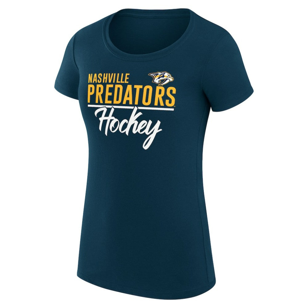 Nashville Predators G-III 4Her by Carl Banks Women's Super-Slim Fit Lightweight Team Sport T-Shirt Navy