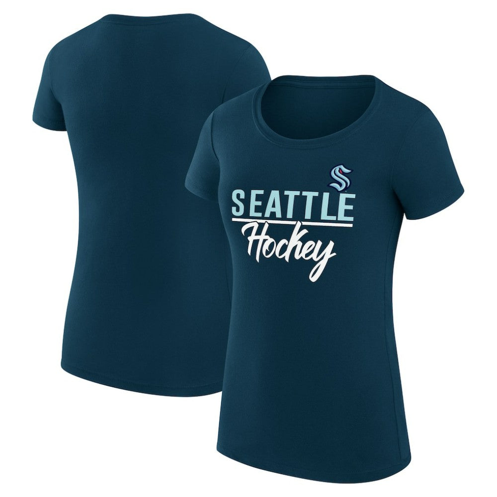 Seattle Kraken G-III 4Her by Carl Banks Women's Super-Slim Fit Lightweight Team Sport T-Shirt Navy
