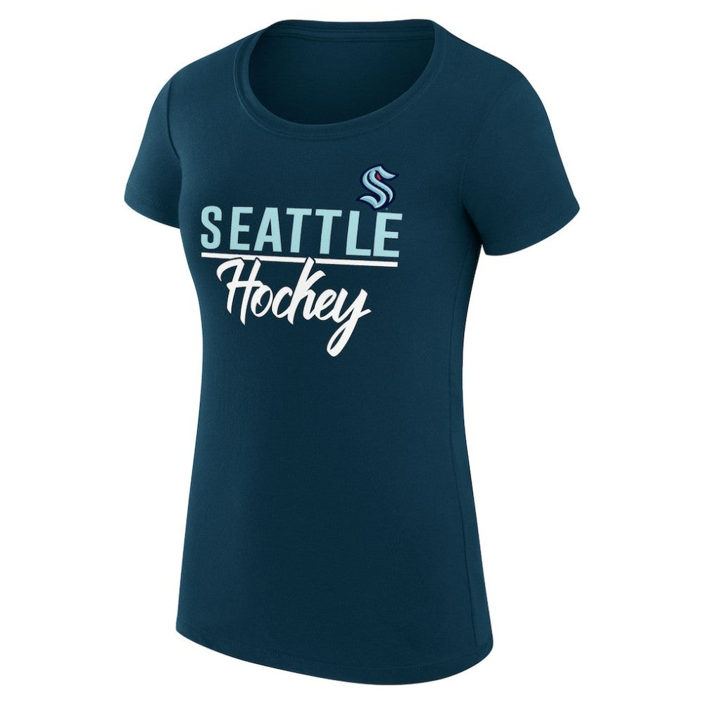 Seattle Kraken G-III 4Her by Carl Banks Women's Super-Slim Fit Lightweight Team Sport T-Shirt Navy