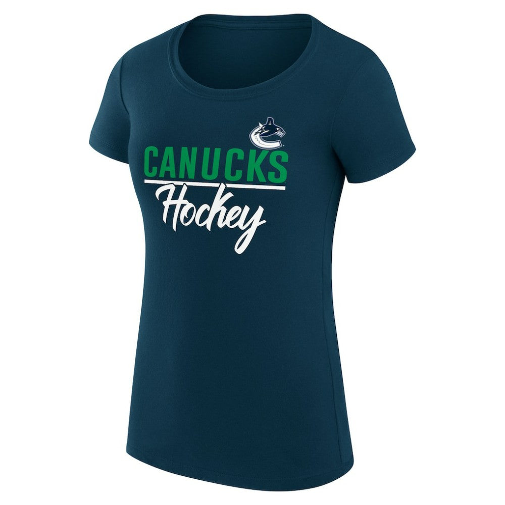 Vancouver Canucks G-III 4Her by Carl Banks Women's Super-Slim Fit Lightweight Team Sport T-Shirt Navy
