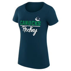 Vancouver Canucks G-III 4Her by Carl Banks Women's Super-Slim Fit Lightweight Team Sport T-Shirt Navy