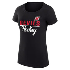 New Jersey Devils G-III 4Her by Carl Banks Women's Super-Slim Fit Lightweight Team Sport T-Shirt Black