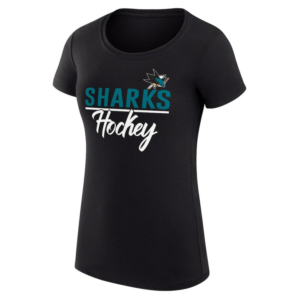 San Jose Sharks G-III 4Her by Carl Banks Women's Super-Slim Fit Lightweight Team Sport T-Shirt Black