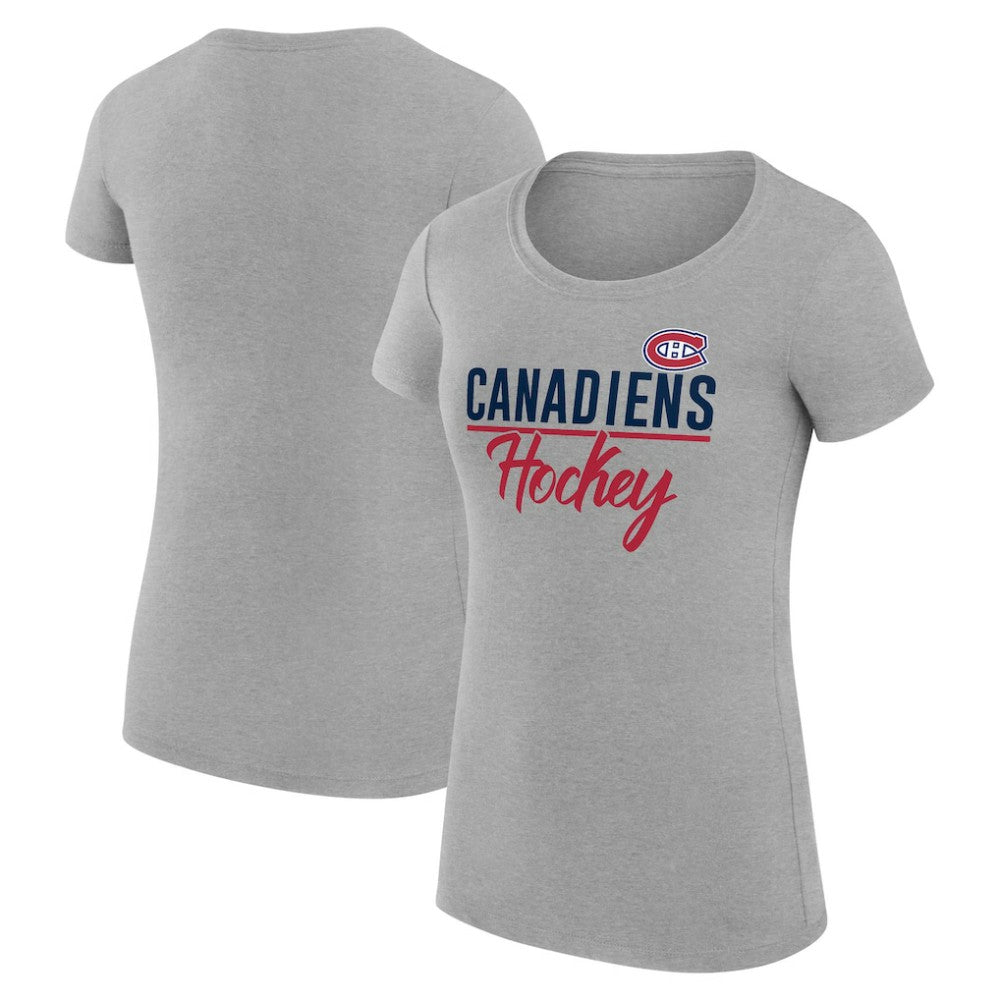 Montreal Canadiens G-III 4Her by Carl Banks Women's Super-Slim Fit Lightweight Team Sport T-Shirt Gray