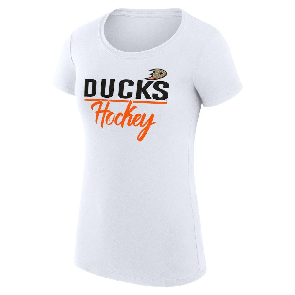 Anaheim Ducks G-III 4Her by Carl Banks Women's Super-Slim Fit Lightweight Team Sport T-Shirt White