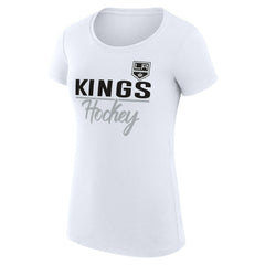 Los Angeles Kings G-III 4Her by Carl Banks Women's Super-Slim Fit Lightweight Team Sport T-Shirt White