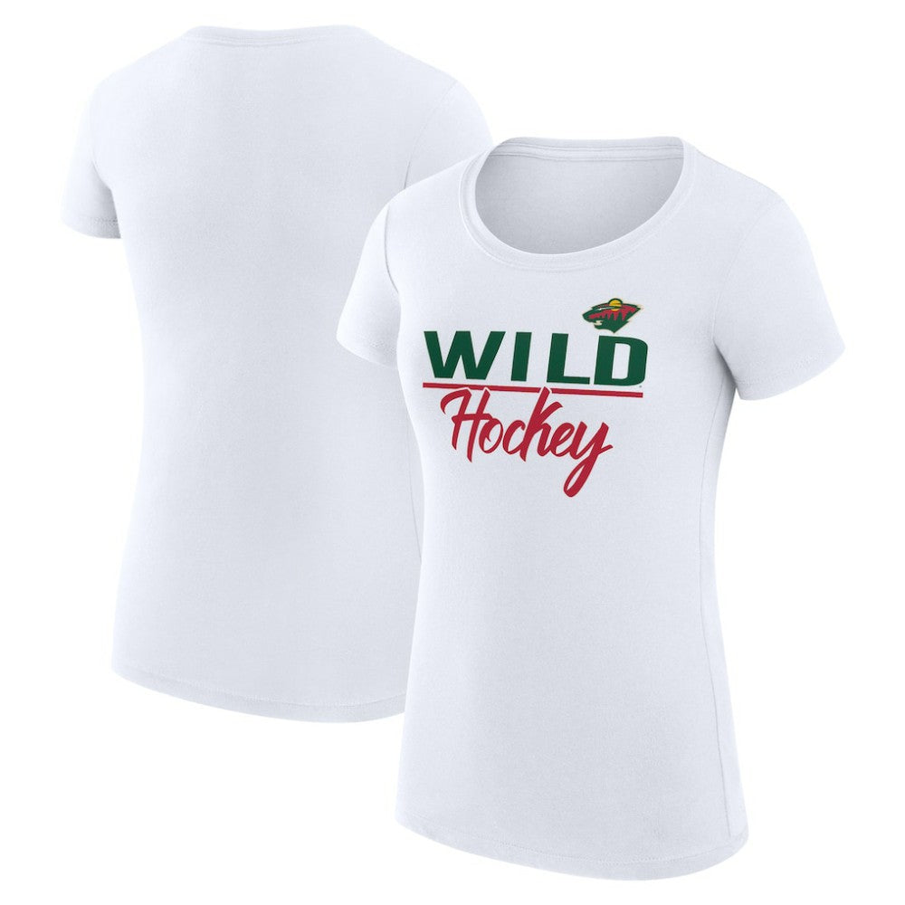Minnesota Wild G-III 4Her by Carl Banks Women's Super-Slim Fit Lightweight Team Sport T-Shirt White
