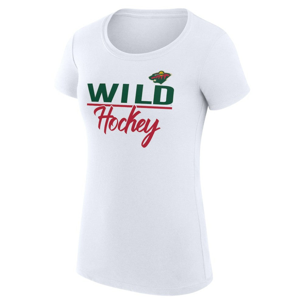 Minnesota Wild G-III 4Her by Carl Banks Women's Super-Slim Fit Lightweight Team Sport T-Shirt White