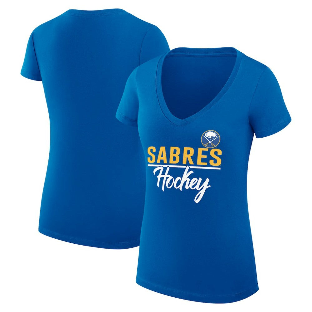 Buffalo Sabres G-III 4Her by Carl Banks Women's Super-Slim Fit Lightweight Team Sport V-Neck T-Shirt Royal