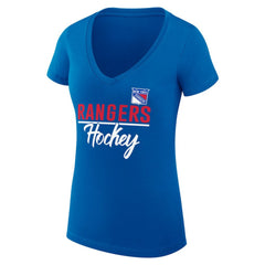 New York Rangers G-III 4Her by Carl Banks Women's Super-Slim Fit Lightweight Team Sport V-Neck T-Shirt Blue