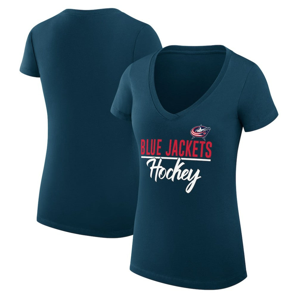 Columbus Blue Jackets G-III 4Her by Carl Banks Women's Super-Slim Fit Lightweight Graphic T-Shirt Navy