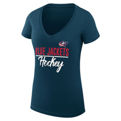 Columbus Blue Jackets G-III 4Her by Carl Banks Women's Super-Slim Fit Lightweight Graphic T-Shirt Navy