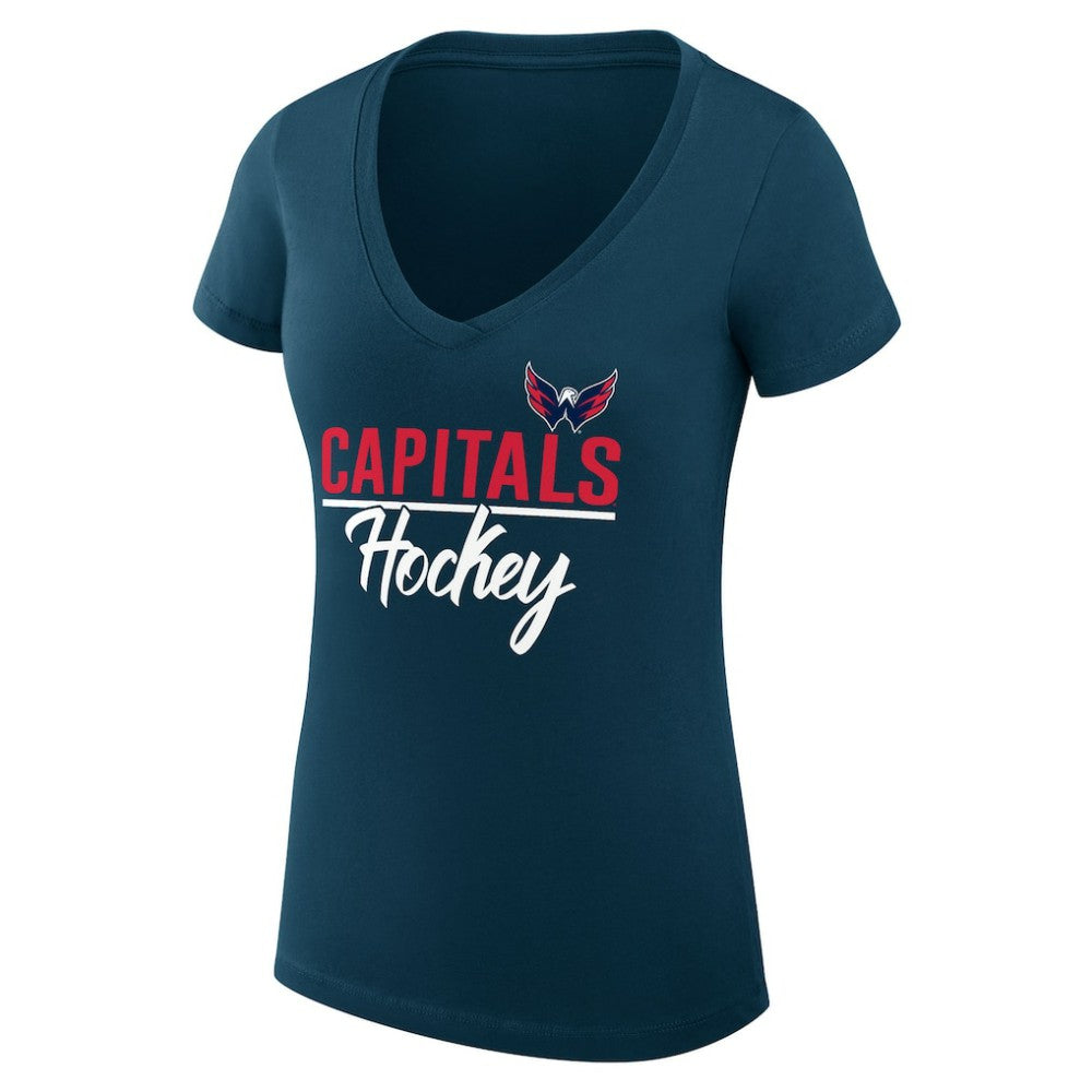 Washington Capitals G-III 4Her by Carl Banks Women's Super-Slim Fit Lightweight Graphic T-Shirt Navy