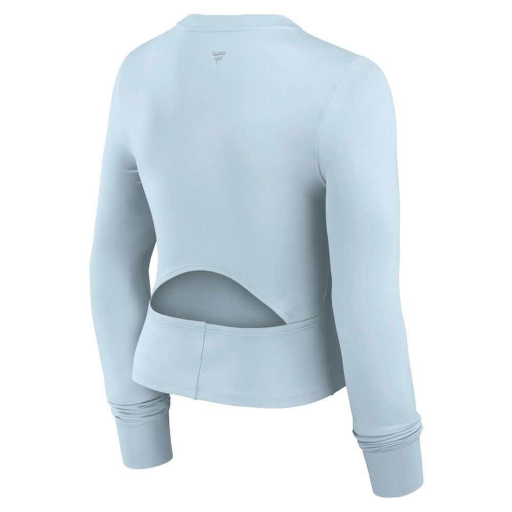 Chicago Cubs Women's Studio Fitted Long Sleeve Gym Top  - Light Blue
