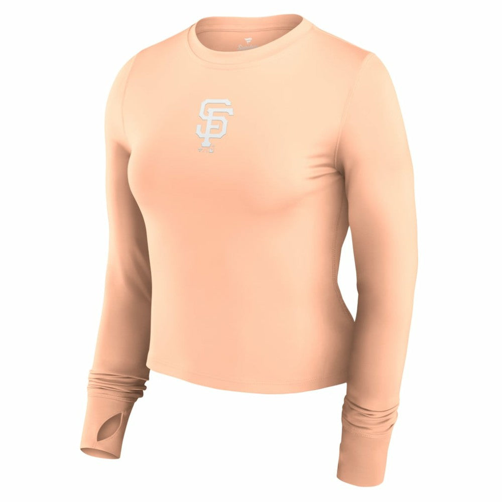 San Francisco Giants Women's Studio Fitted Long Sleeve Gym Top  - Pink