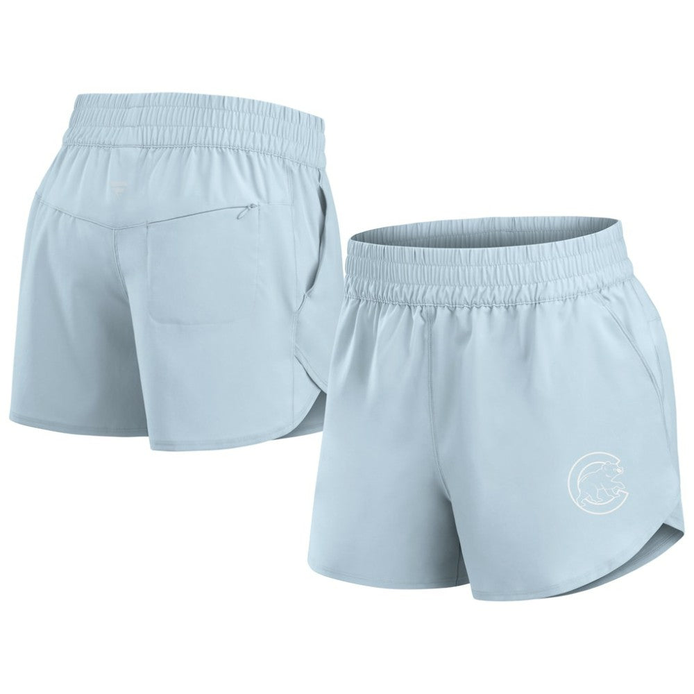 Chicago Cubs Women's Studio Woven Vibe Shorts - Light Blue