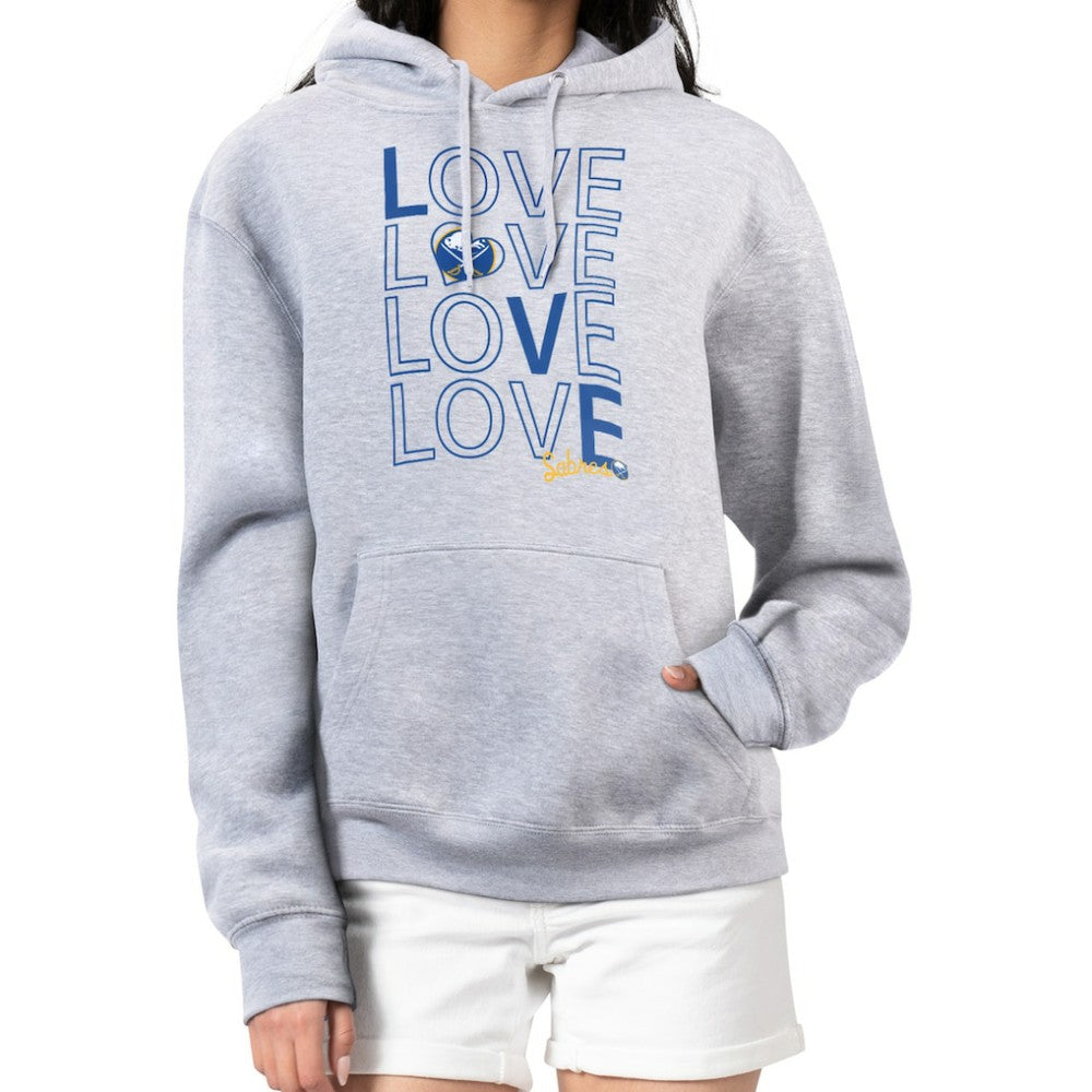 Buffalo Sabres G-III 4Her by Carl Banks Women's Hockey Love Fleece Pullover Hoodie Gray