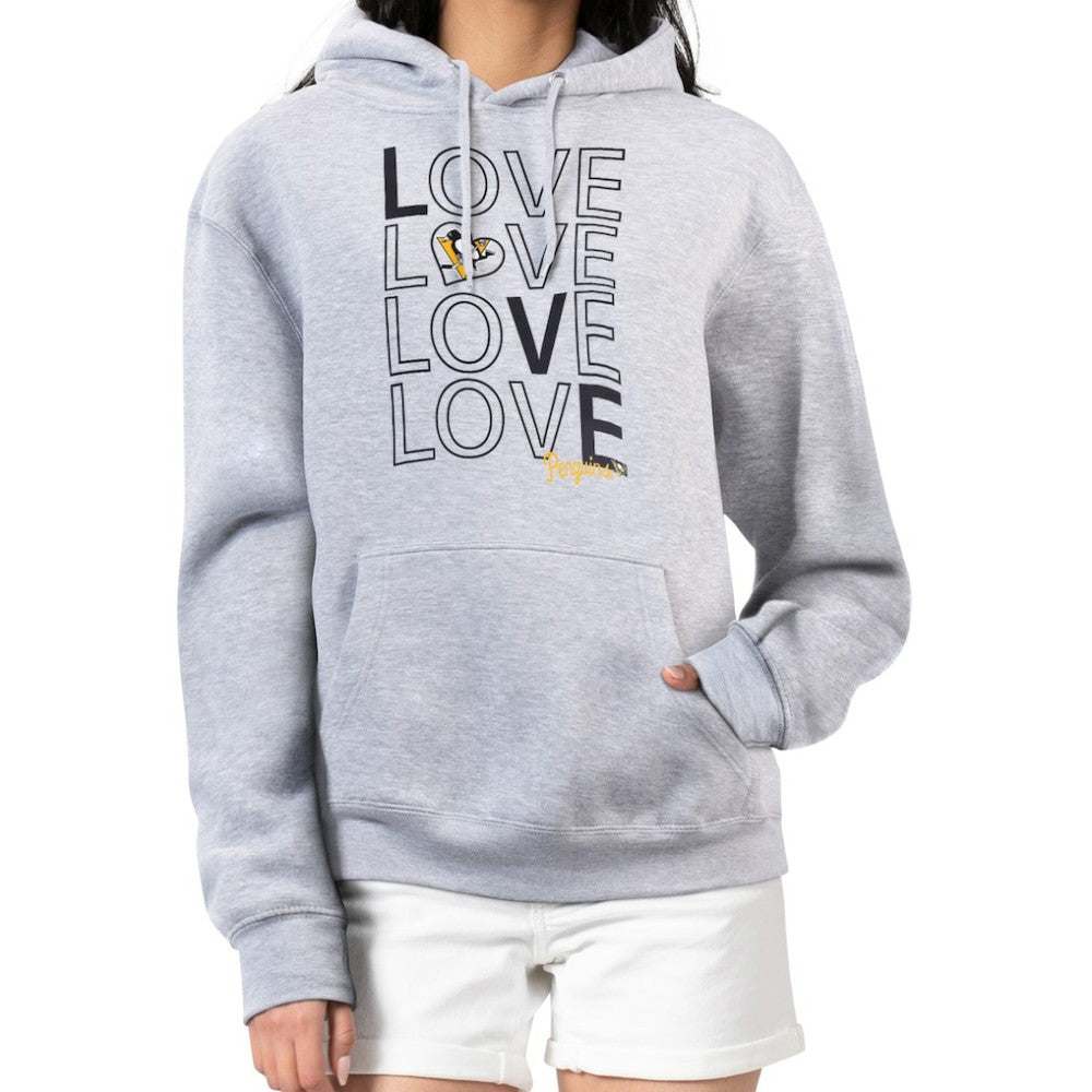 Pittsburgh Penguins G-III 4Her by Carl Banks Women's Hockey Love Fleece Pullover Hoodie Gray