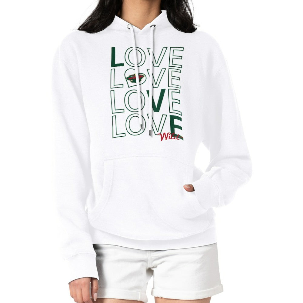 Minnesota Wild G-III 4Her by Carl Banks Women's Hockey Love Fleece Pullover Hoodie White