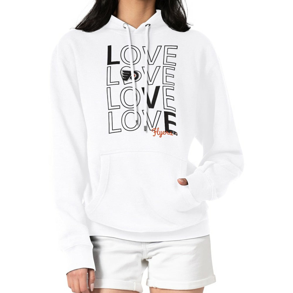 Philadelphia Flyers G-III 4Her by Carl Banks Women's Hockey Love Fleece Pullover Hoodie White