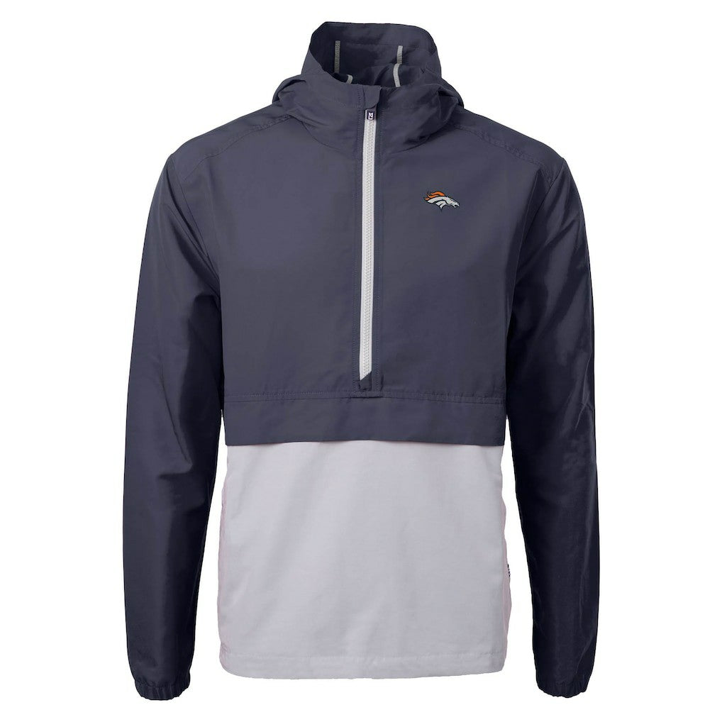 Denver Broncos Cutter & Buck Charter Eco Recycled Anorak Half-Zip Jacket - Blue outlet