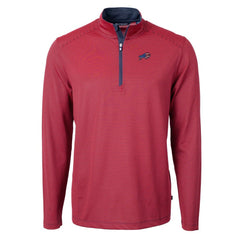Buffalo Bills Cutter & Buck Virtue Eco Pique Micro Stripe Recycled Quarter-Zip Pullover Top - Red/Navy online