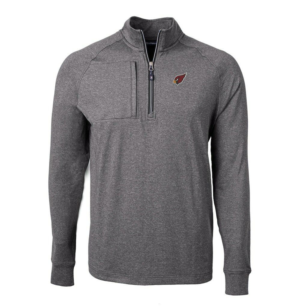 Arizona Cardinals Cutter & Buck Adapt Eco Knit Quarter-Zip Pullover Top - Heather Black sale