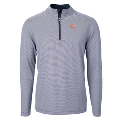 Chicago Bears Cutter & Buck Virtue Eco Pique Micro Stripe Recycled Quarter-Zip Pullover Top - Navy/White cheap