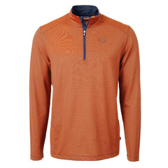 Chicago Bears Cutter & Buck Virtue Eco Pique Micro Stripe Recycled Quarter-Zip Pullover Top - Orange/Navy outlet