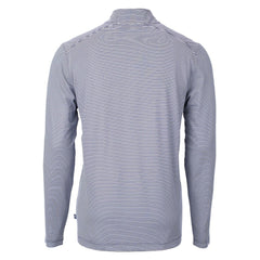 Denver Broncos Cutter & Buck Virtue Eco Pique Micro Stripe Recycled Quarter-Zip Pullover Top - Navy/White for sale
