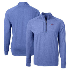 Buffalo Bills Cutter & Buck Adapt Eco Knit Quarter-Zip Pullover Top - Royal on sale