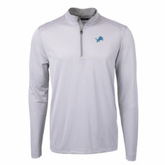 Detroit Lions Cutter & Buck Virtue Eco Pique Micro Stripe Recycled Quarter-Zip Pullover Top - Gray/White for sale