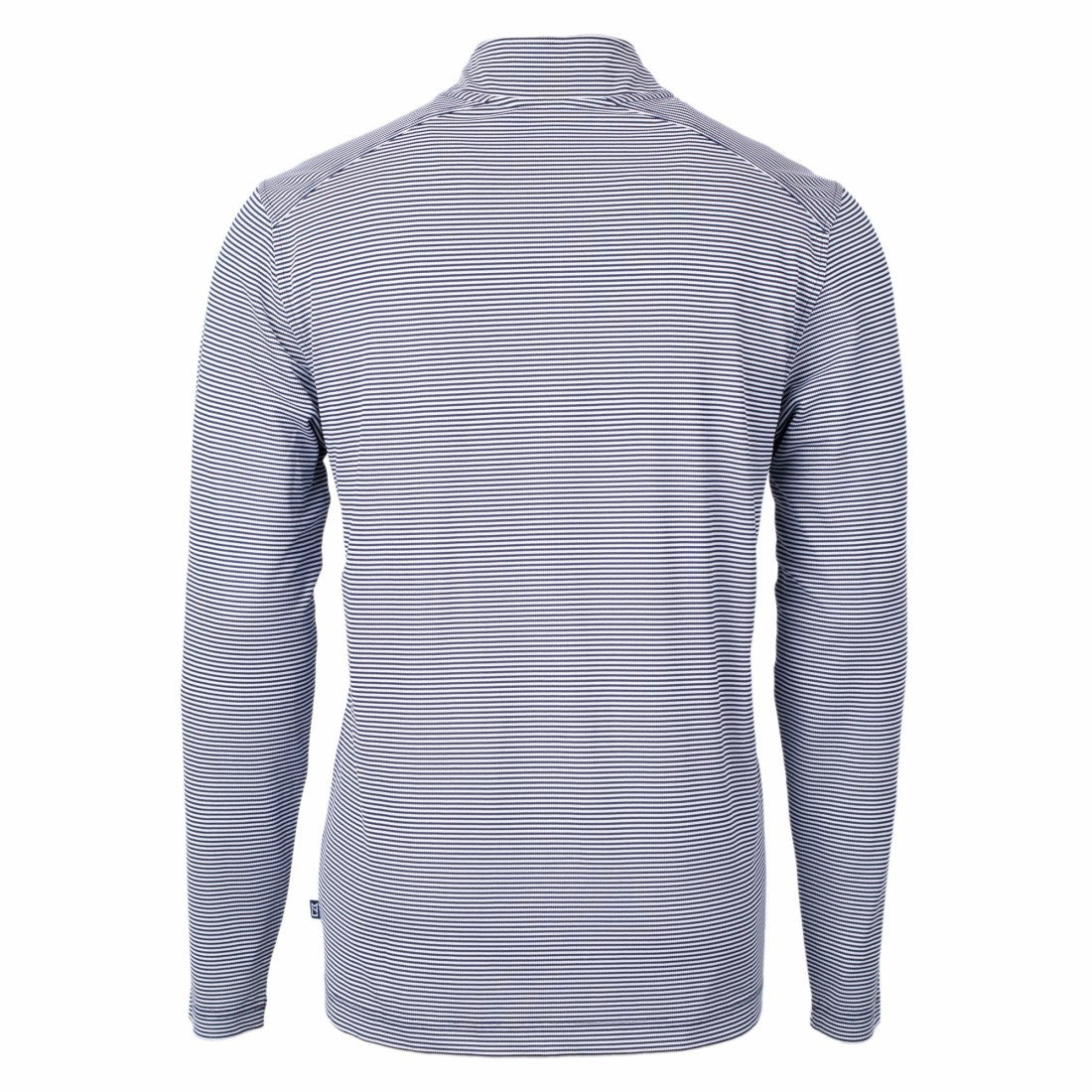 Detroit Lions Cutter & Buck Virtue Eco Pique Micro Stripe Recycled Quarter-Zip Pullover Top - Navy/White for sale
