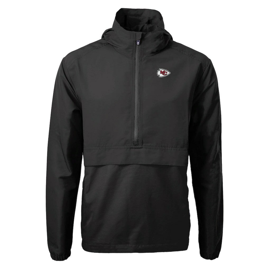 Kansas City Chiefs Cutter & Buck Charter Eco Recycled Anorak Half-Zip Jacket - Black online