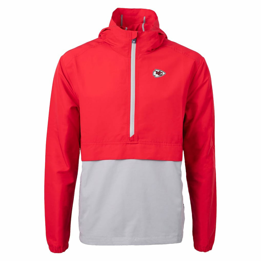 Kansas City Chiefs Cutter & Buck Charter Eco Recycled Anorak Half-Zip Jacket - Red discount