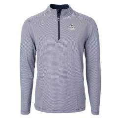 Green Bay Packers Cutter & Buck Virtue Eco Pique Micro Stripe Recycled Quarter-Zip Pullover Top - Navy/White outlet