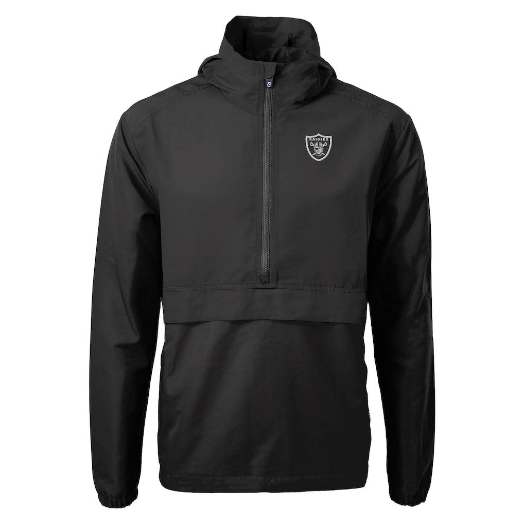 Las Vegas Raiders Cutter & Buck Charter Eco Recycled Anorak Half-Zip Jacket - Black for sale