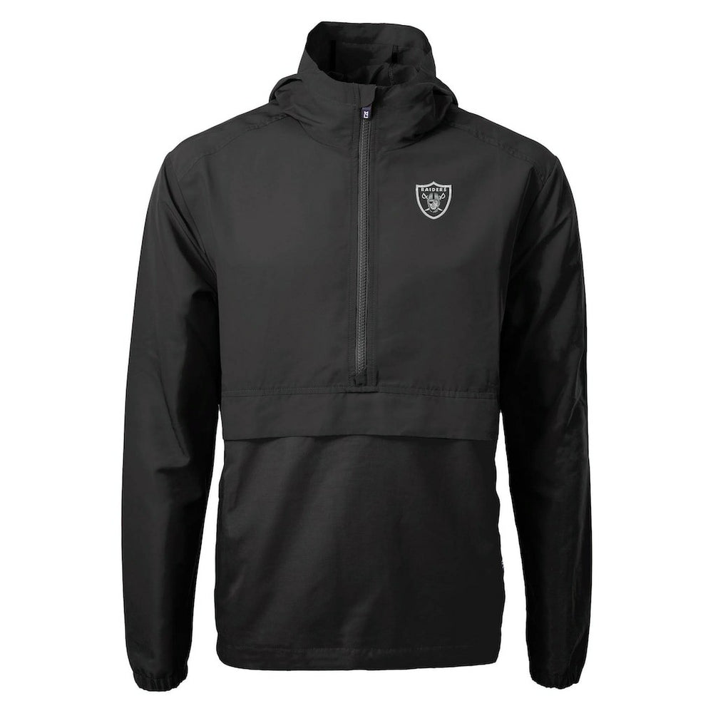 Las Vegas Raiders Cutter & Buck Charter Eco Recycled Anorak Half-Zip Jacket - Black for sale