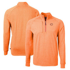 Chicago Bears Cutter & Buck Adapt Eco Knit Quarter-Zip Pullover Top - Heather Orange online